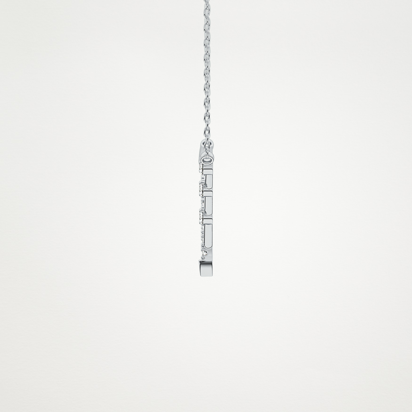 0.128 CT Moissanite V Bar Necklace in 14K or 18K Solid Gold – DEF Color, VVS Clarity 7