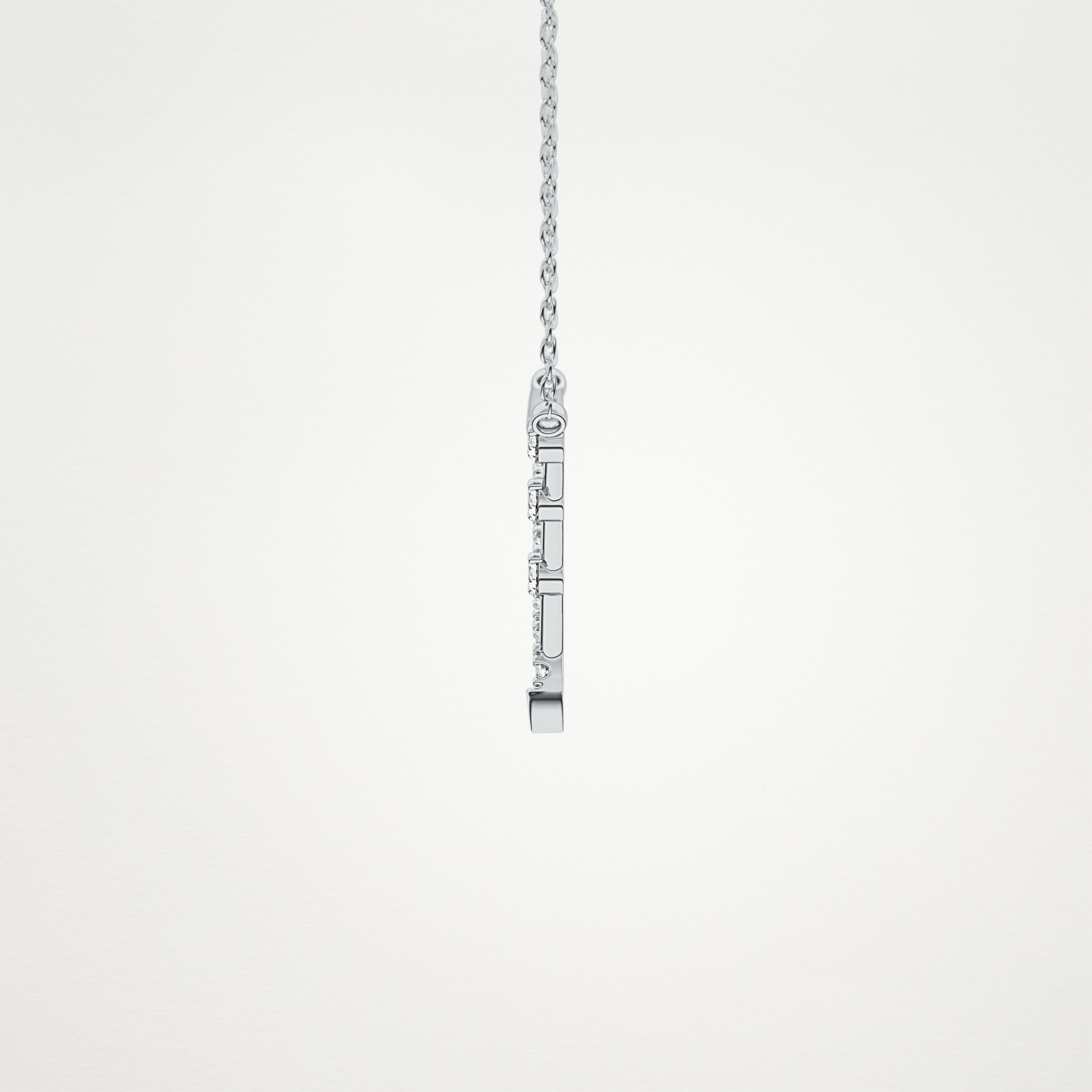 0.128 CT Moissanite V Bar Necklace in 14K or 18K Solid Gold – DEF Color, VVS Clarity 7