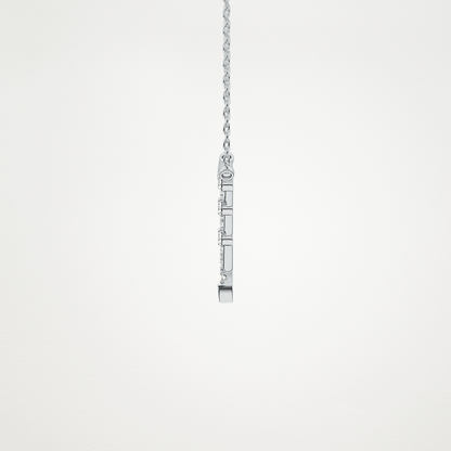 0.128 CT Moissanite V Bar Necklace in 14K or 18K Solid Gold – DEF Color, VVS Clarity 7