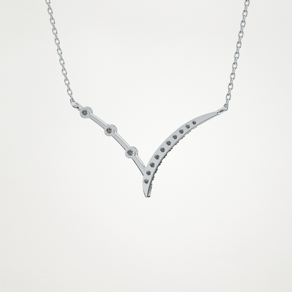 0.128 CT Moissanite V Bar Necklace in 14K or 18K Solid Gold – DEF Color, VVS Clarity 4