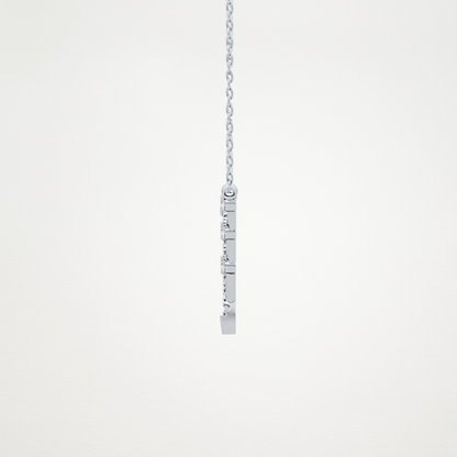0.128 CT Moissanite V Bar Necklace in 14K or 18K Solid Gold – DEF Color, VVS Clarity 5