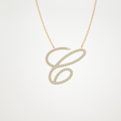 0.144 CT Moissanite C Shaped Necklace in 14K or 18K Solid Gold – DEF Color, VVS Clarity