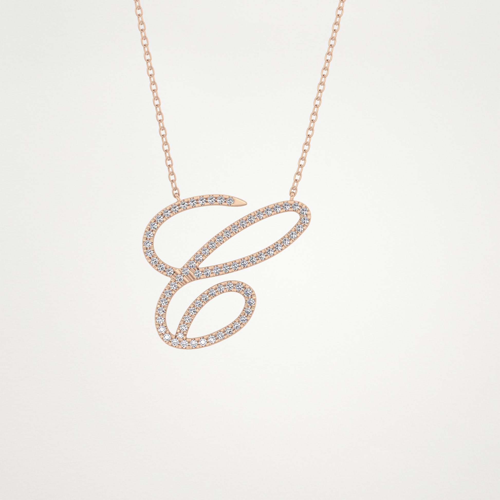 0.144 CT Moissanite C Shaped Necklace in 14K or 18K Solid Gold – DEF Color, VVS Clarity