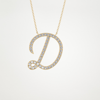 0.435 CT Moissanite D Shaped Necklace in 14K or 18K Solid Gold – DEF Color, VVS Clarity