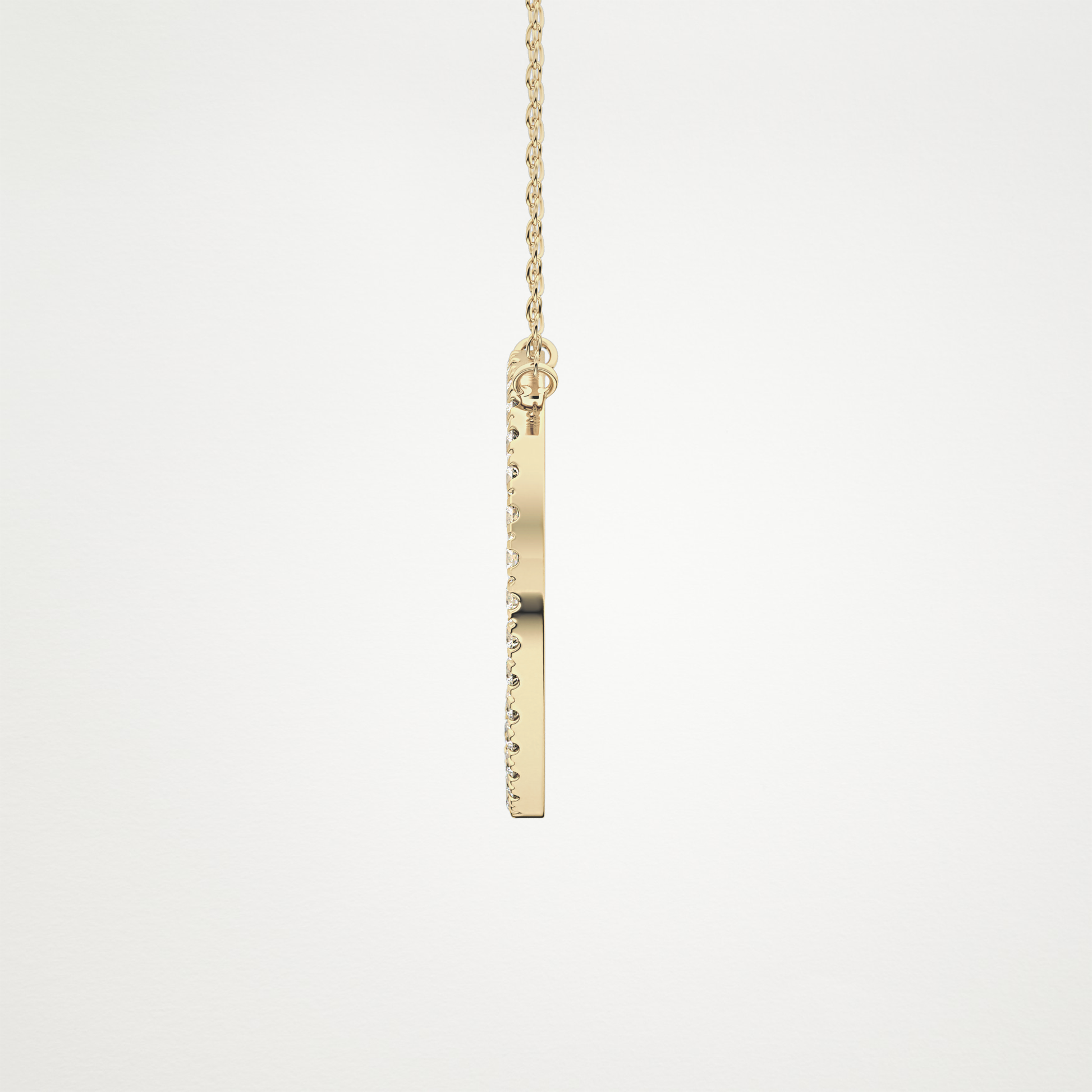 0.435 CT Moissanite D Shaped Necklace in 14K or 18K Solid Gold – DEF Color, VVS Clarity