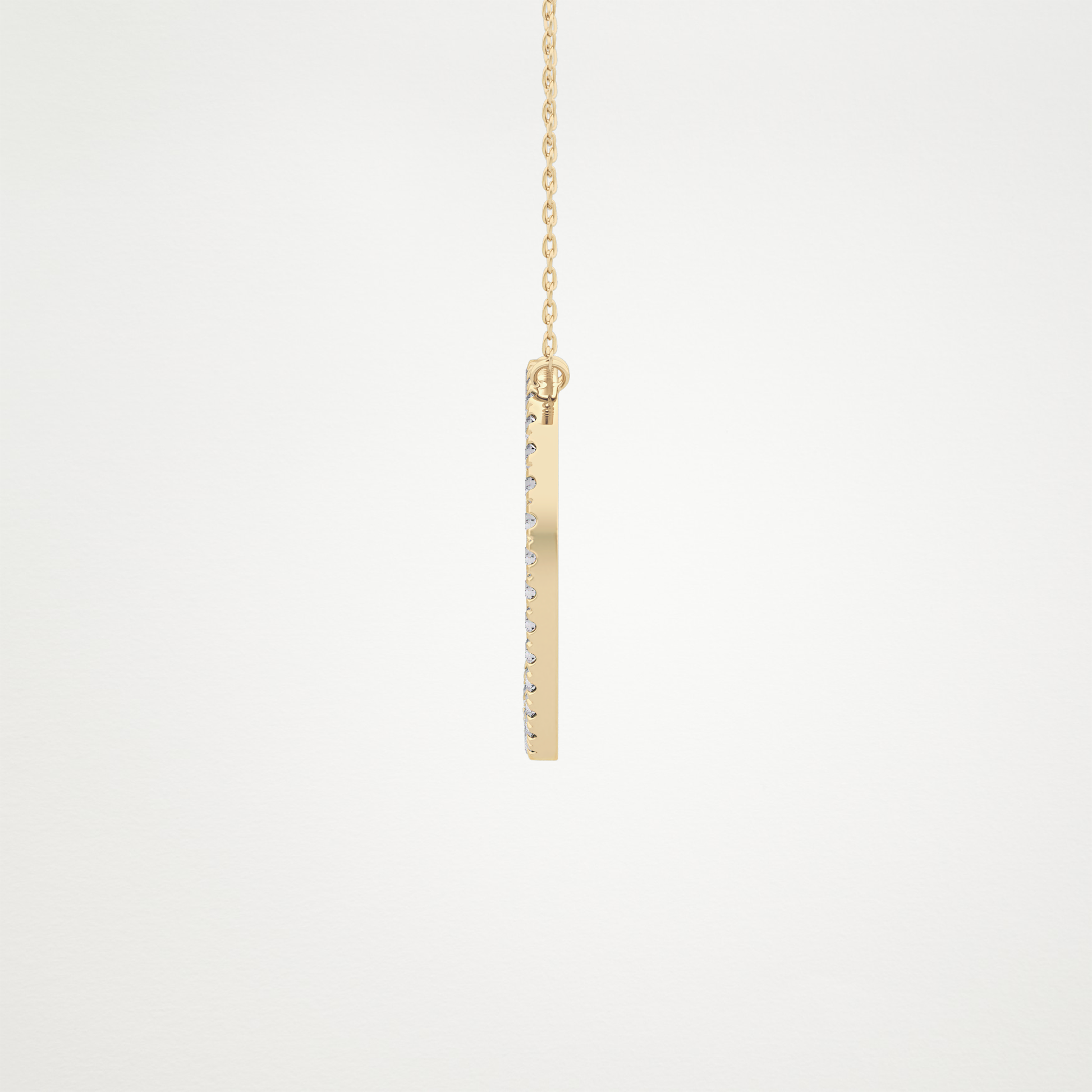 0.435 CT Moissanite D Shaped Necklace in 14K or 18K Solid Gold – DEF Color, VVS Clarity