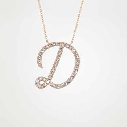 0.435 CT Moissanite D Shaped Necklace in 14K or 18K Solid Gold – DEF Color, VVS Clarity