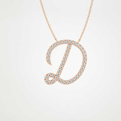 0.435 CT Moissanite D Shaped Necklace in 14K or 18K Solid Gold – DEF Color, VVS Clarity