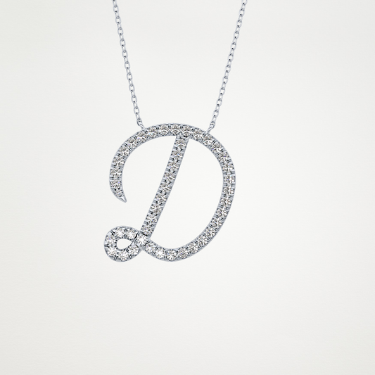 0.435 CT Moissanite D Shaped Necklace in 14K or 18K Solid Gold – DEF Color, VVS Clarity