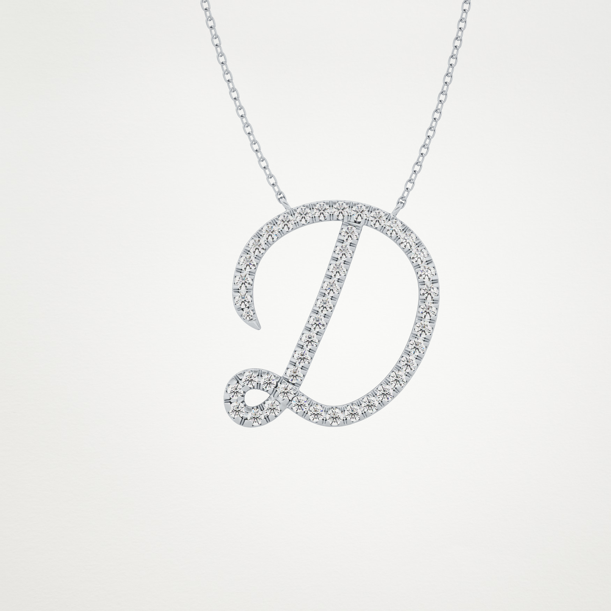 0.435 CT Moissanite D Shaped Necklace in 14K or 18K Solid Gold – DEF Color, VVS Clarity