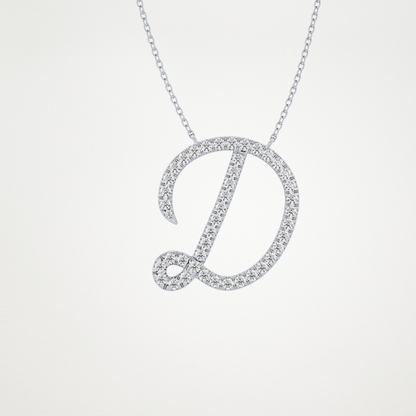 0.435 CT Moissanite D Shaped Necklace in 14K or 18K Solid Gold – DEF Color, VVS Clarity