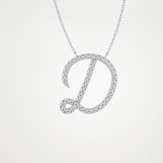 0.435 CT Moissanite D Shaped Necklace in 14K or 18K Solid Gold – DEF Color, VVS Clarity