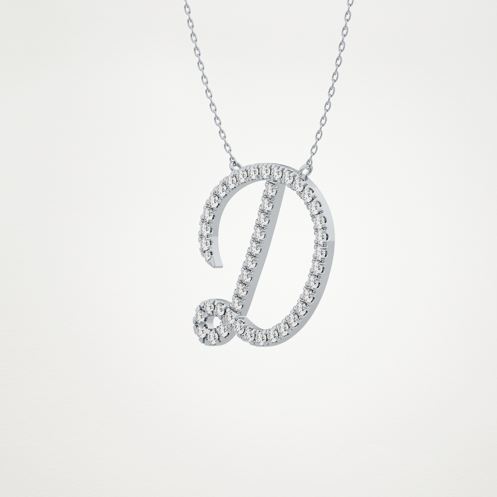 0.435 CT Moissanite D Shaped Necklace in 14K or 18K Solid Gold – DEF Color, VVS Clarity