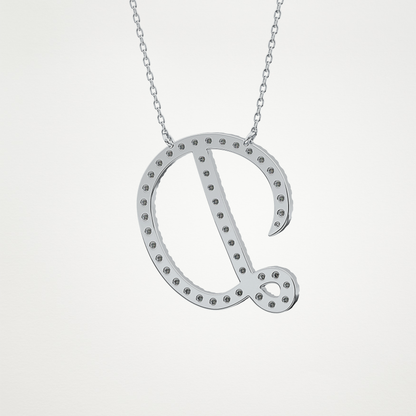0.435 CT Moissanite D Shaped Necklace in 14K or 18K Solid Gold – DEF Color, VVS Clarity