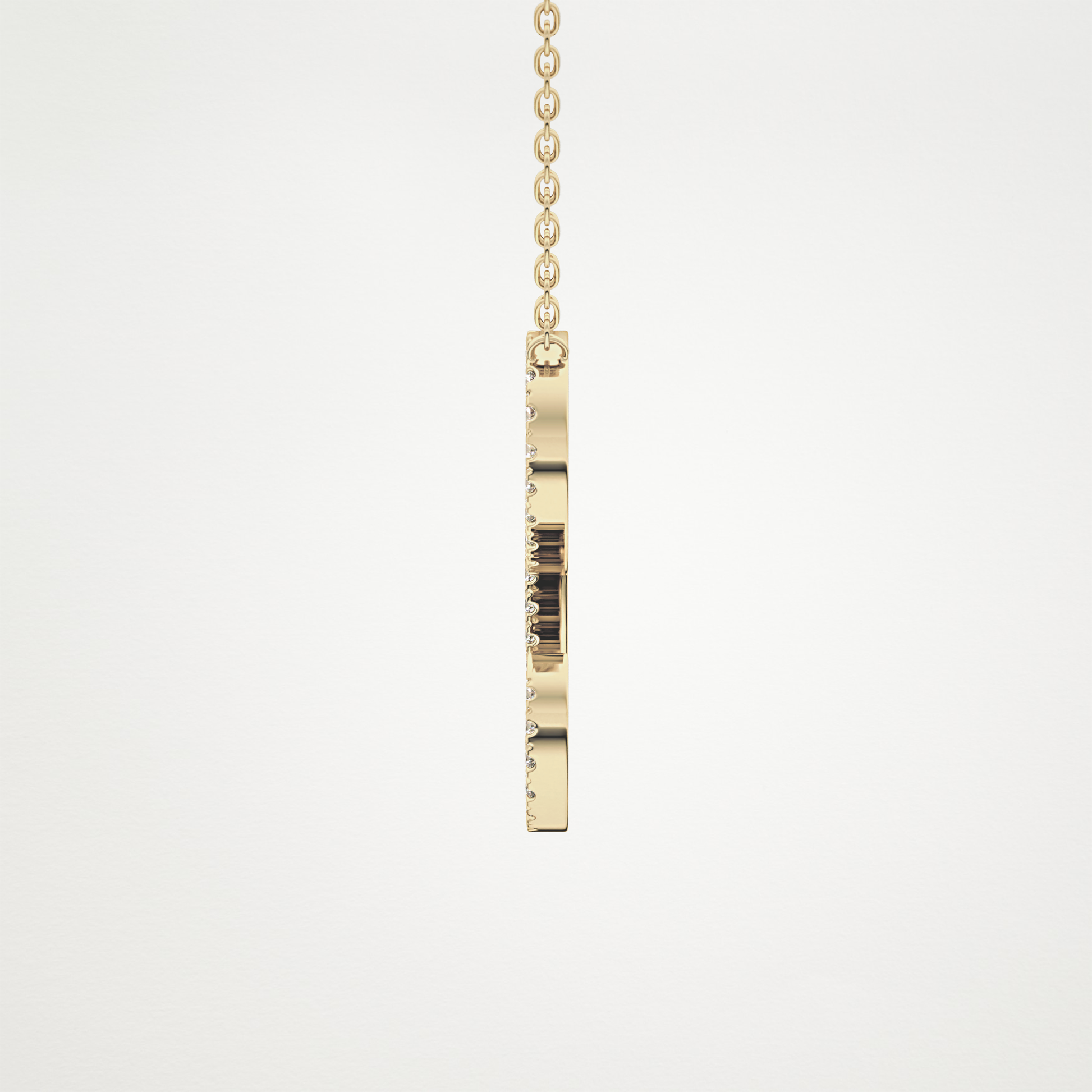 0.198 CT Moissanite L Shaped Necklace in 14K or 18K Solid Gold – DEF Color, VVS Clarity