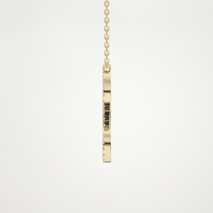 0.198 CT Moissanite L Shaped Necklace in 14K or 18K Solid Gold – DEF Color, VVS Clarity