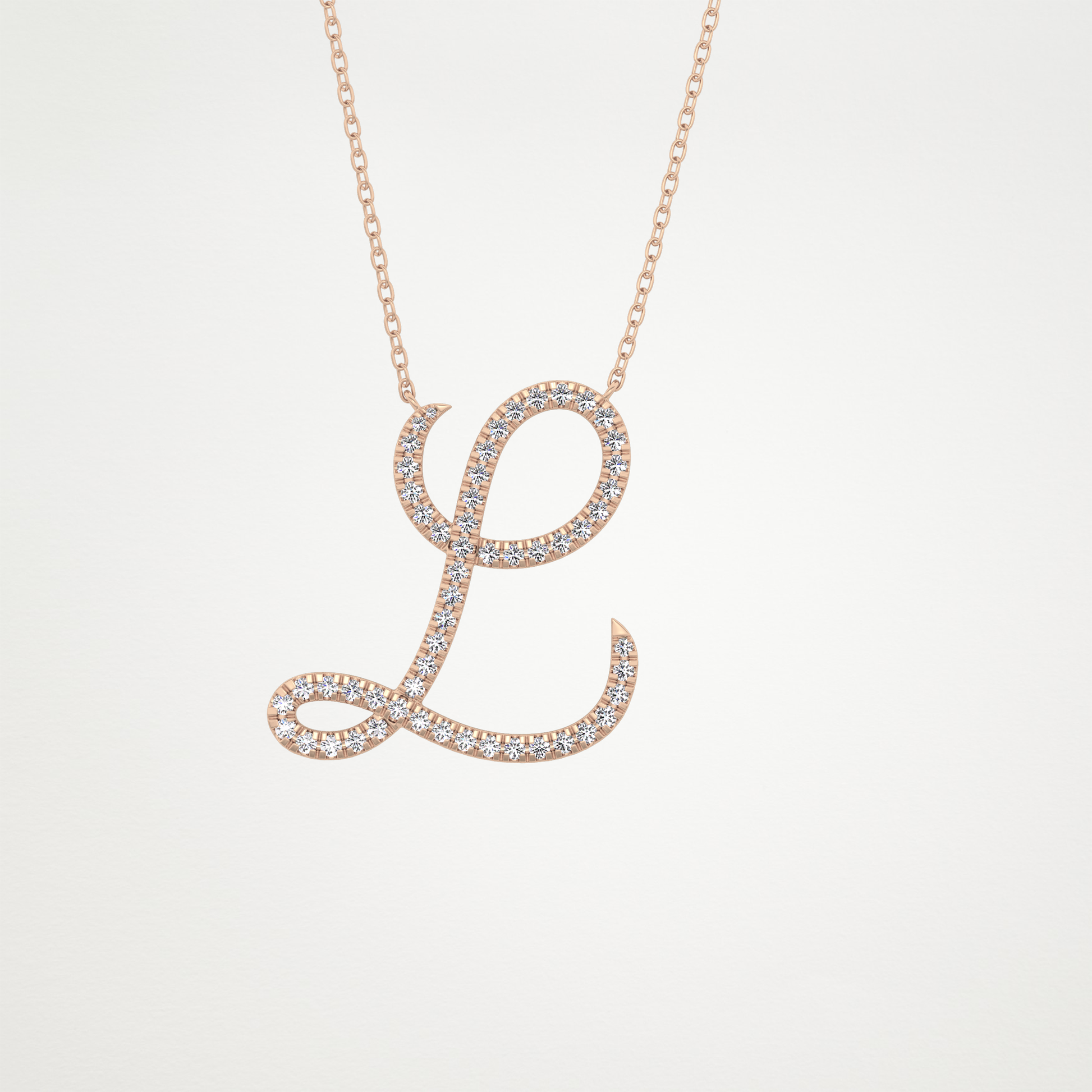 0.198 CT Moissanite L Shaped Necklace in 14K or 18K Solid Gold – DEF Color, VVS Clarity