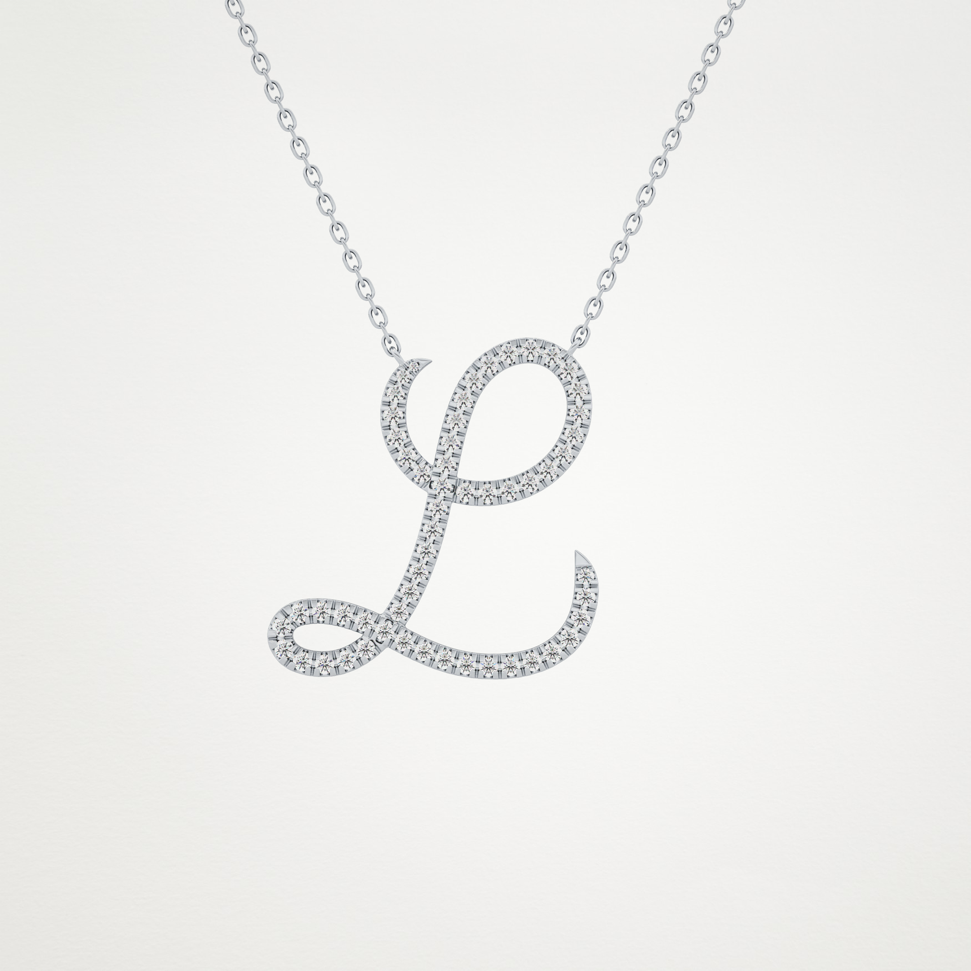 0.198 CT Moissanite L Shaped Necklace in 14K or 18K Solid Gold – DEF Color, VVS Clarity