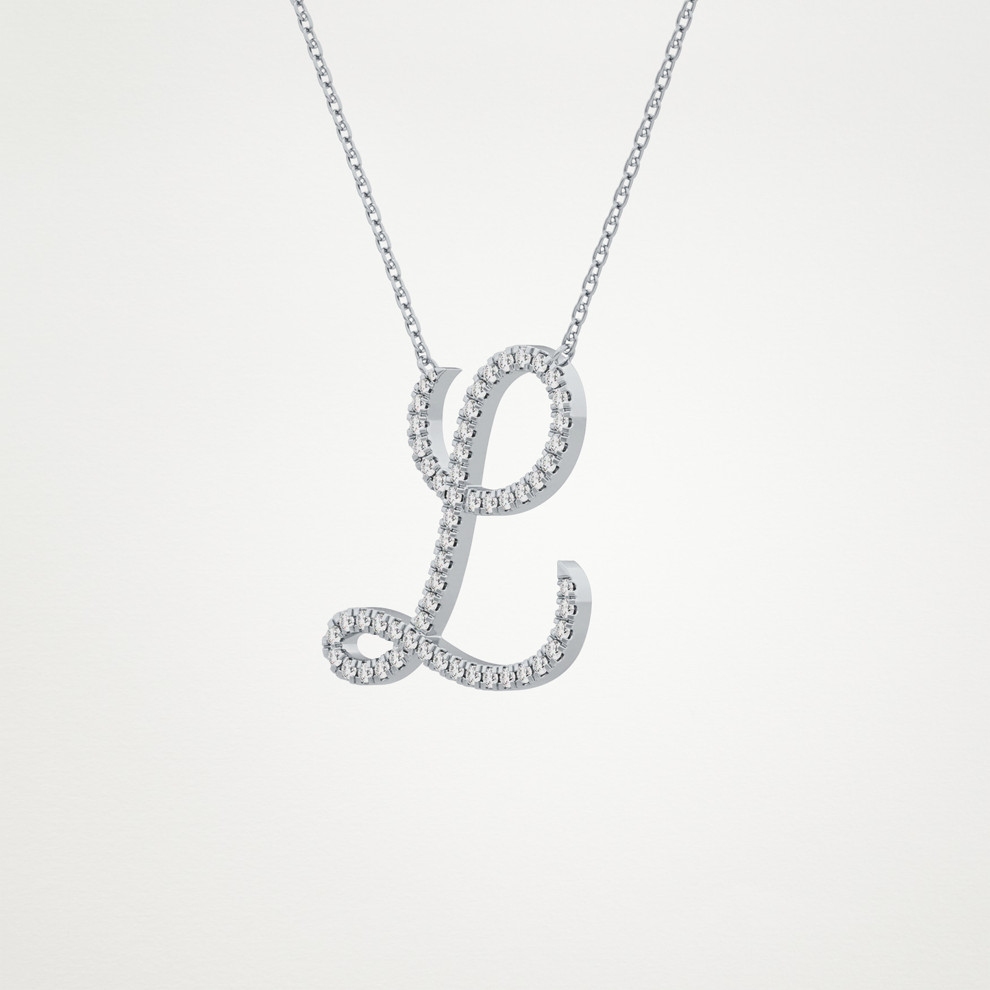 0.198 CT Moissanite L Shaped Necklace in 14K or 18K Solid Gold – DEF Color, VVS Clarity