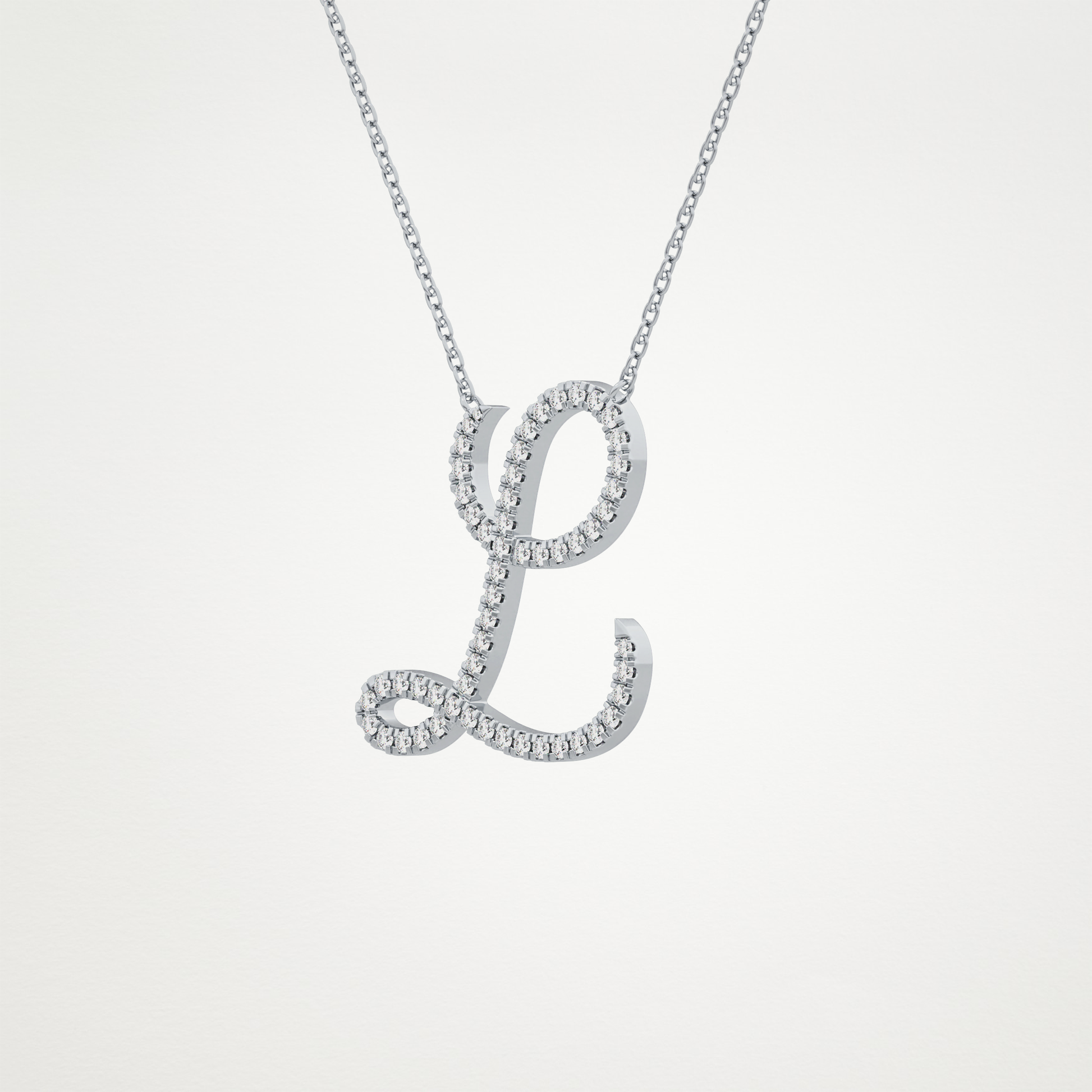 0.198 CT Moissanite L Shaped Necklace in 14K or 18K Solid Gold – DEF Color, VVS Clarity