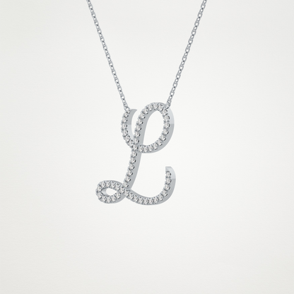 0.198 CT Moissanite L Shaped Necklace in 14K or 18K Solid Gold – DEF Color, VVS Clarity