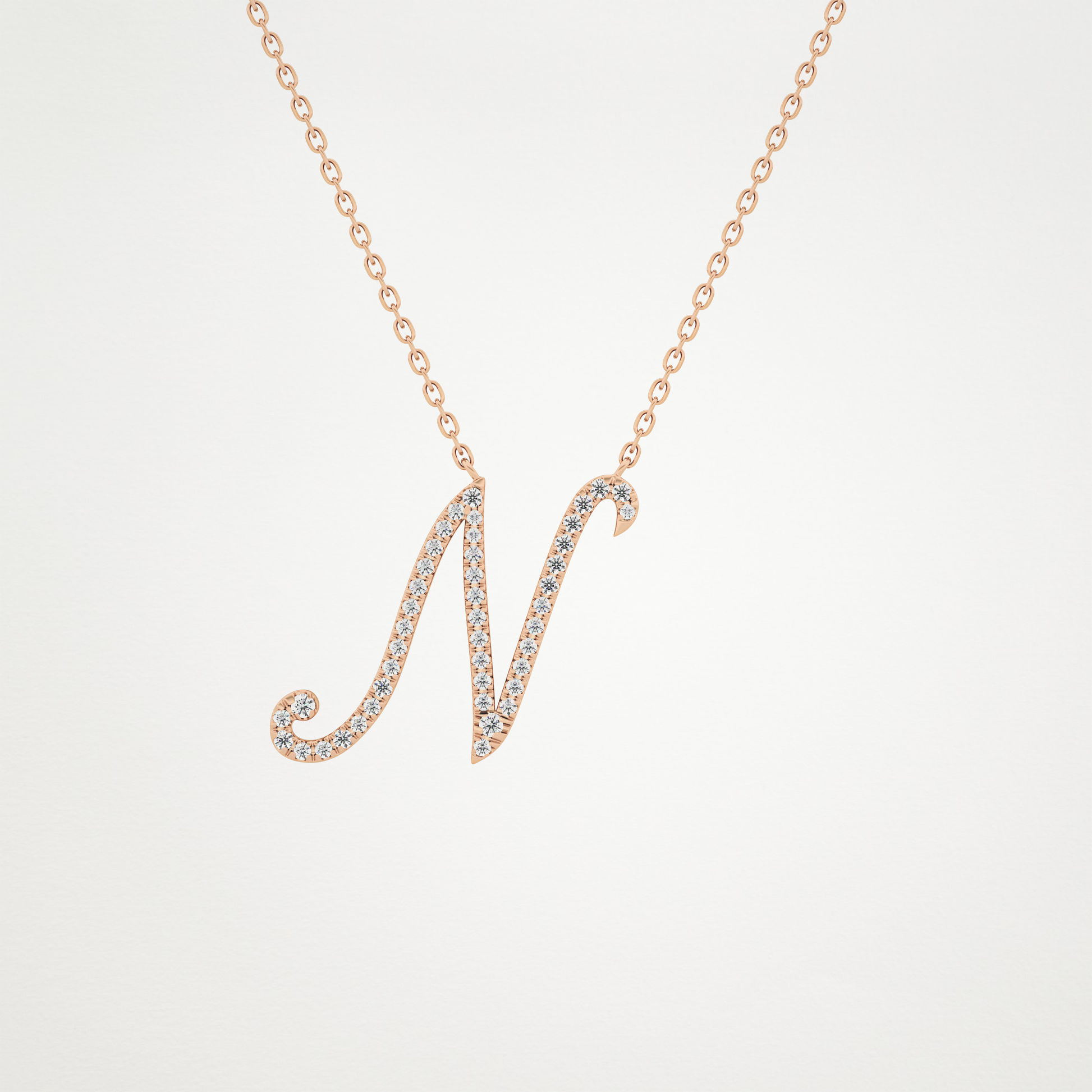 0.99 CT Moissanite N Shaped Necklace in 14K or 18K Solid Gold – DEF Color, VVS Clarity