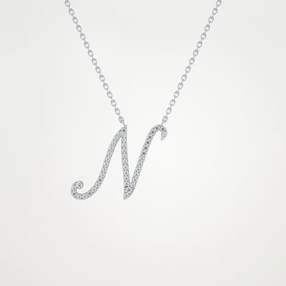 0.99 CT Moissanite N Shaped Necklace in 14K or 18K Solid Gold – DEF Color, VVS Clarity