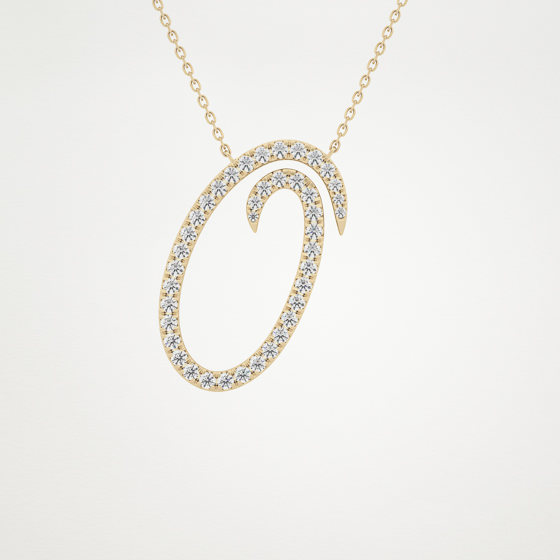 0.473 CT Moissanite O Shaped Necklace in 14K or 18K Solid Gold – DEF Color, VVS Clarity