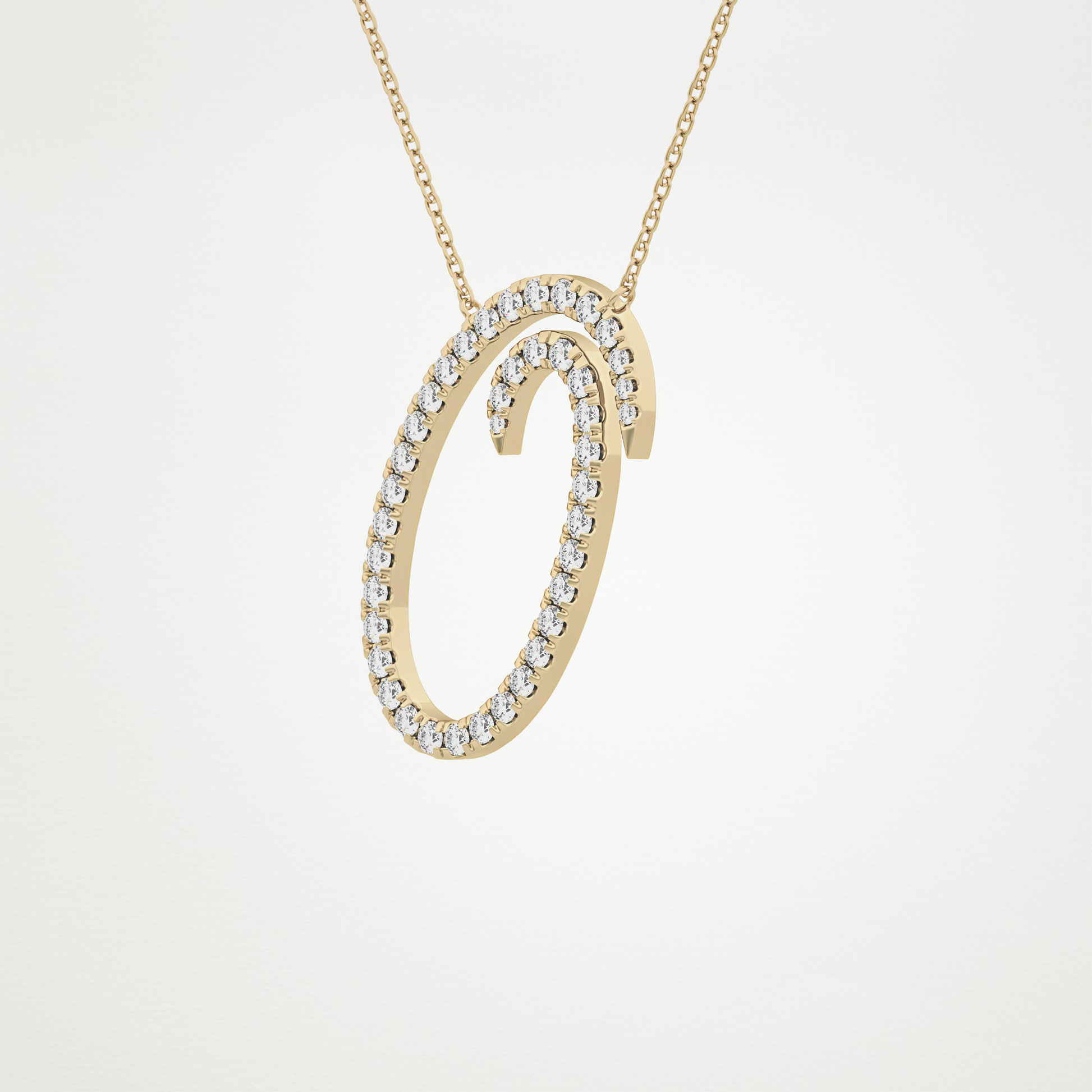 0.473 CT Moissanite O Shaped Necklace in 14K or 18K Solid Gold – DEF Color, VVS Clarity