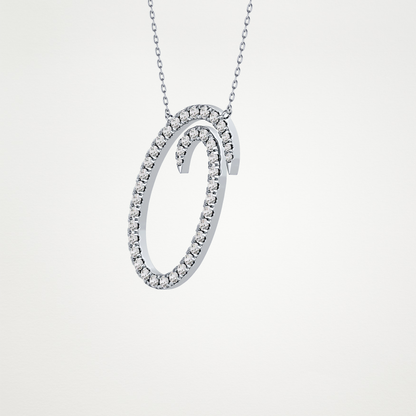 0.473 CT Moissanite O Shaped Necklace in 14K or 18K Solid Gold – DEF Color, VVS Clarity
