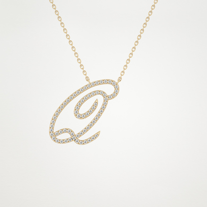 0.187 CT Moissanite Q Shaped Necklace in 14K or 18K Solid Gold – DEF Color, VVS Clarity