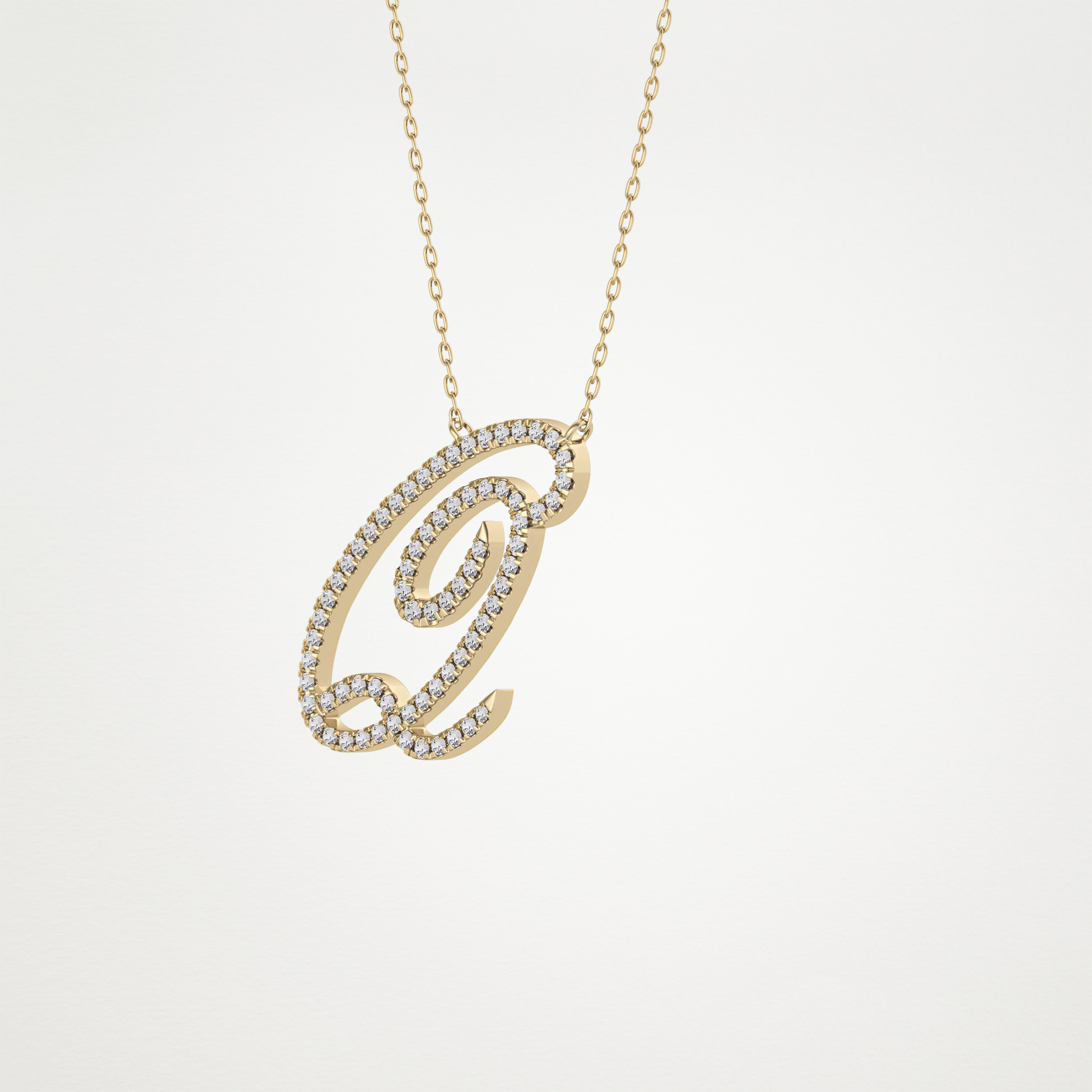 0.187 CT Moissanite Q Shaped Necklace in 14K or 18K Solid Gold – DEF Color, VVS Clarity