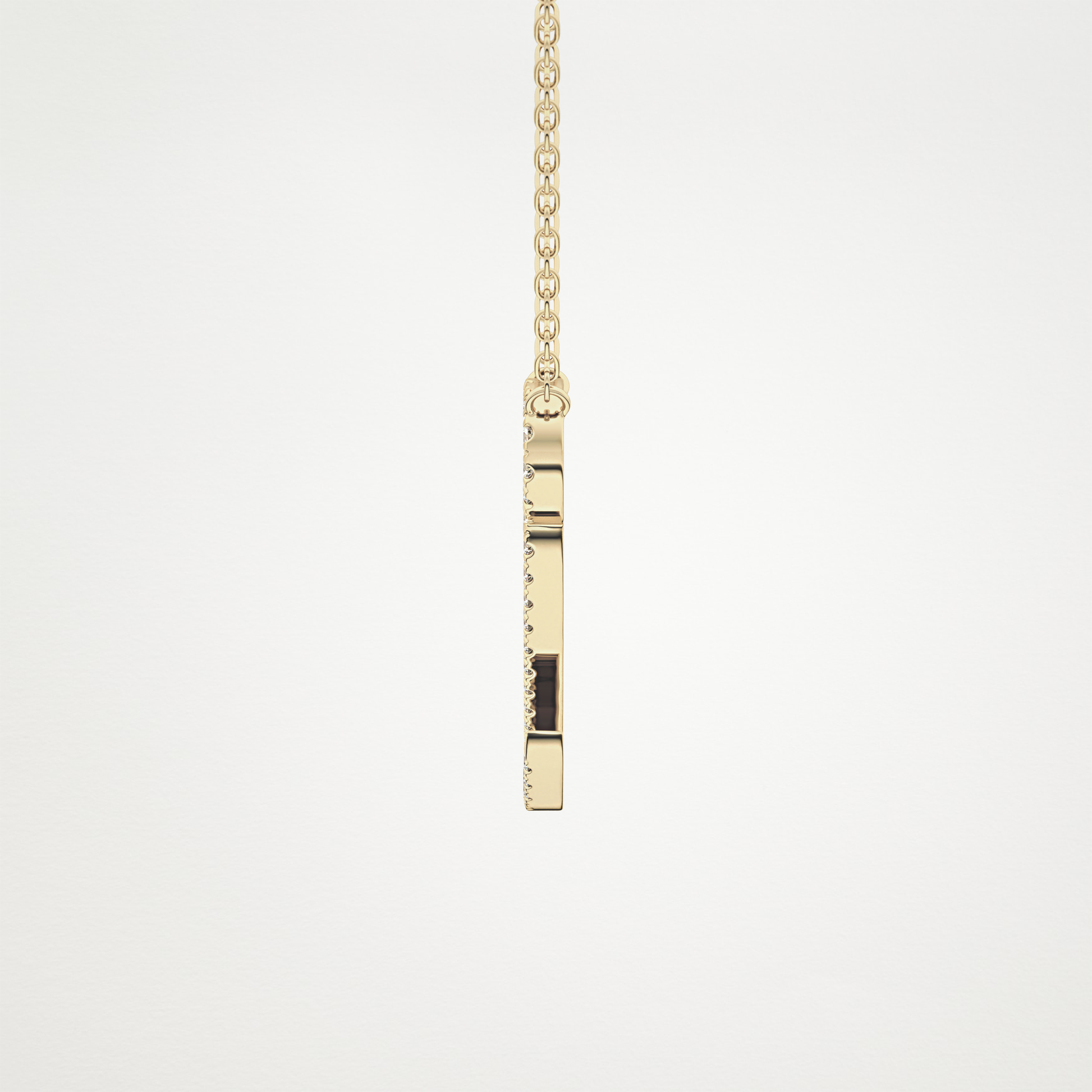 0.187 CT Moissanite Q Shaped Necklace in 14K or 18K Solid Gold – DEF Color, VVS Clarity