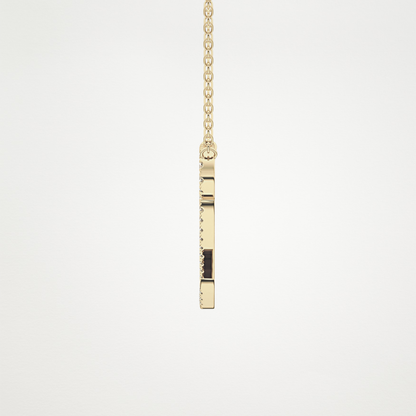 0.187 CT Moissanite Q Shaped Necklace in 14K or 18K Solid Gold – DEF Color, VVS Clarity