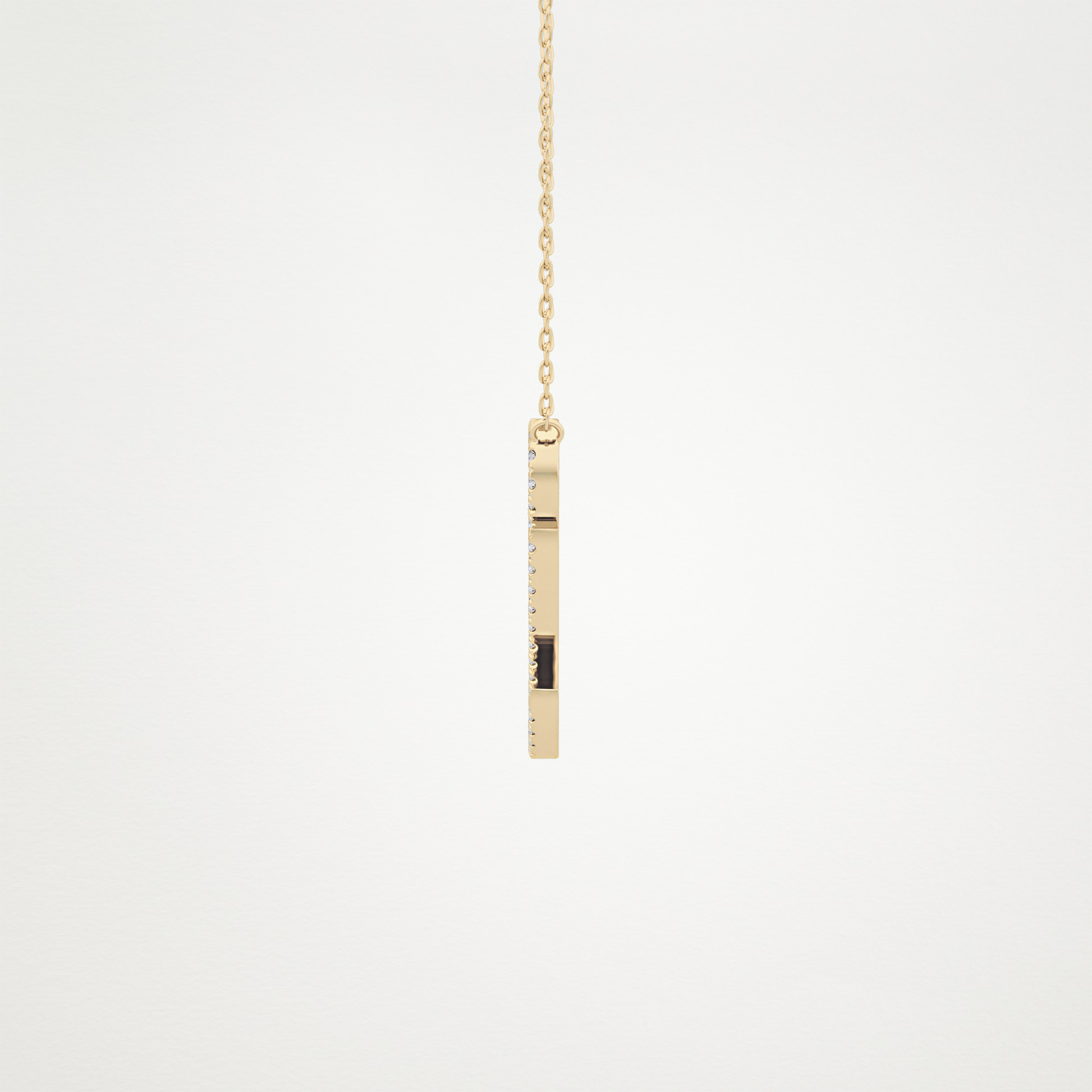 0.187 CT Moissanite Q Shaped Necklace in 14K or 18K Solid Gold – DEF Color, VVS Clarity