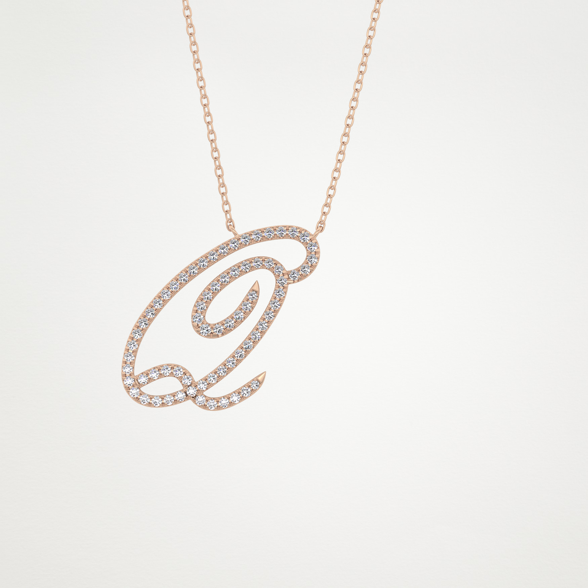0.187 CT Moissanite Q Shaped Necklace in 14K or 18K Solid Gold – DEF Color, VVS Clarity