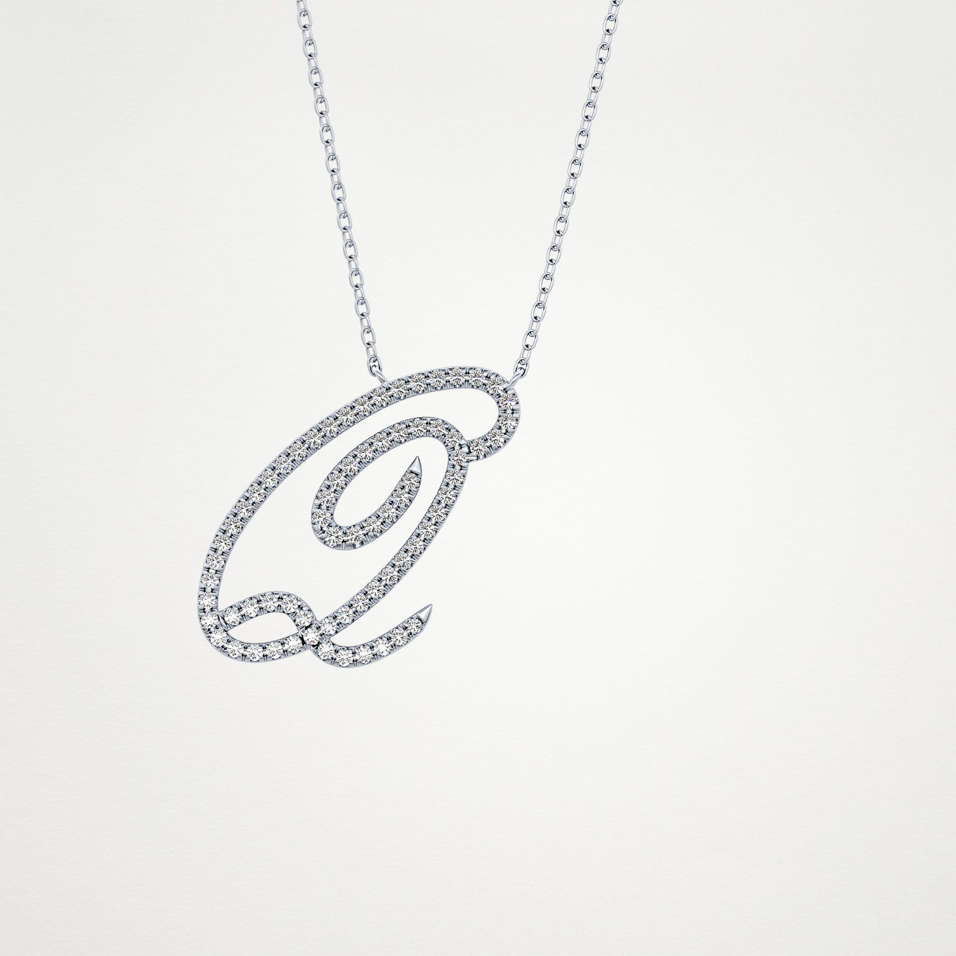 0.187 CT Moissanite Q Shaped Necklace in 14K or 18K Solid Gold – DEF Color, VVS Clarity