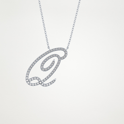 0.187 CT Moissanite Q Shaped Necklace in 14K or 18K Solid Gold – DEF Color, VVS Clarity