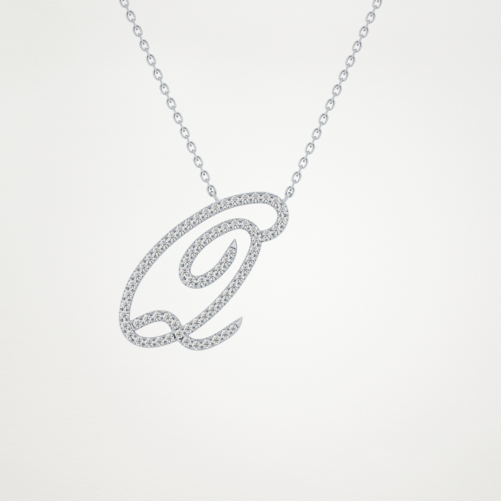 0.187 CT Moissanite Q Shaped Necklace in 14K or 18K Solid Gold – DEF Color, VVS Clarity
