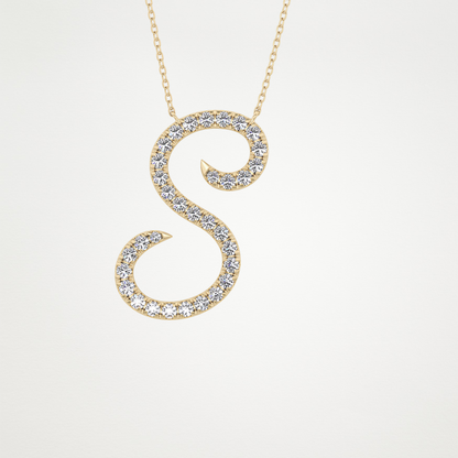 0.585 CT Moissanite S Shaped Necklace in 14K or 18K Solid Gold – DEF Color, VVS Clarity