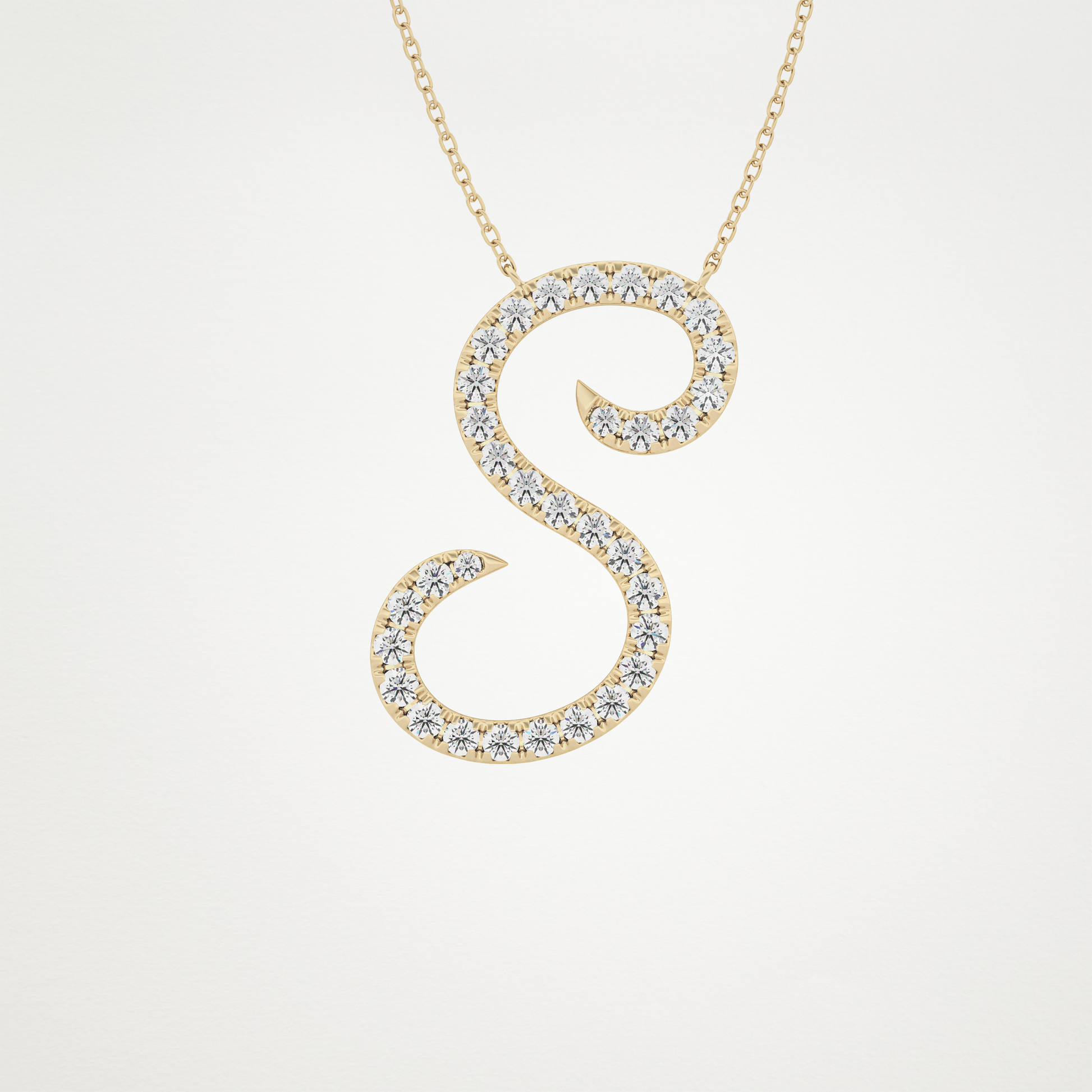 0.585 CT Moissanite S Shaped Necklace in 14K or 18K Solid Gold – DEF Color, VVS Clarity