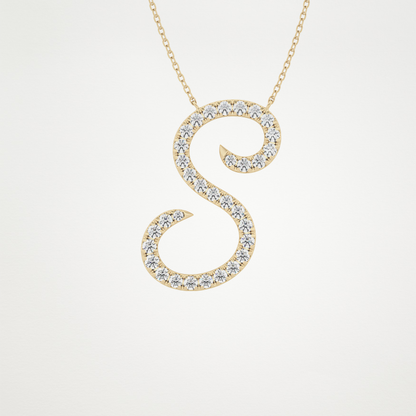 0.585 CT Moissanite S Shaped Necklace in 14K or 18K Solid Gold – DEF Color, VVS Clarity
