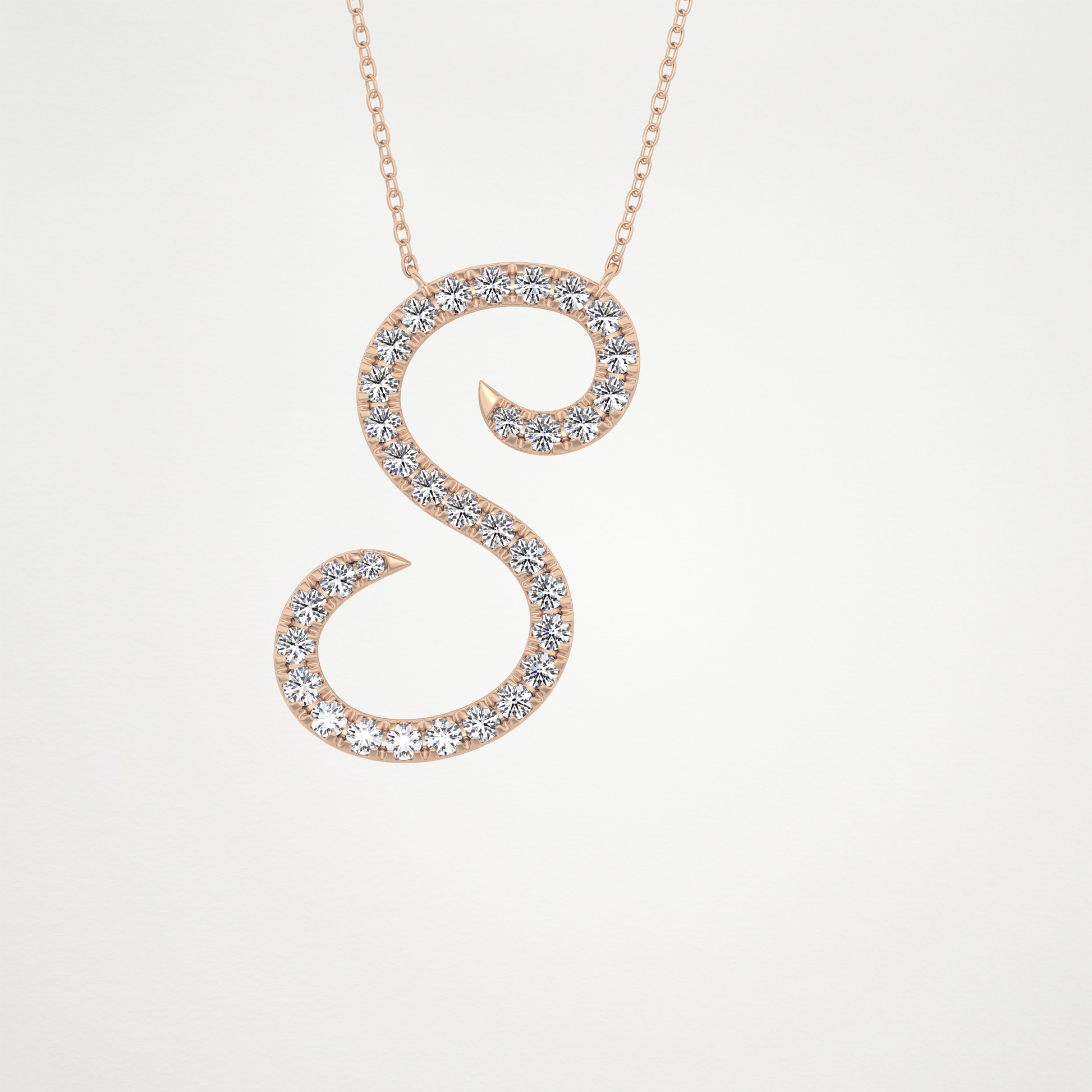 0.585 CT Moissanite S Shaped Necklace in 14K or 18K Solid Gold – DEF Color, VVS Clarity
