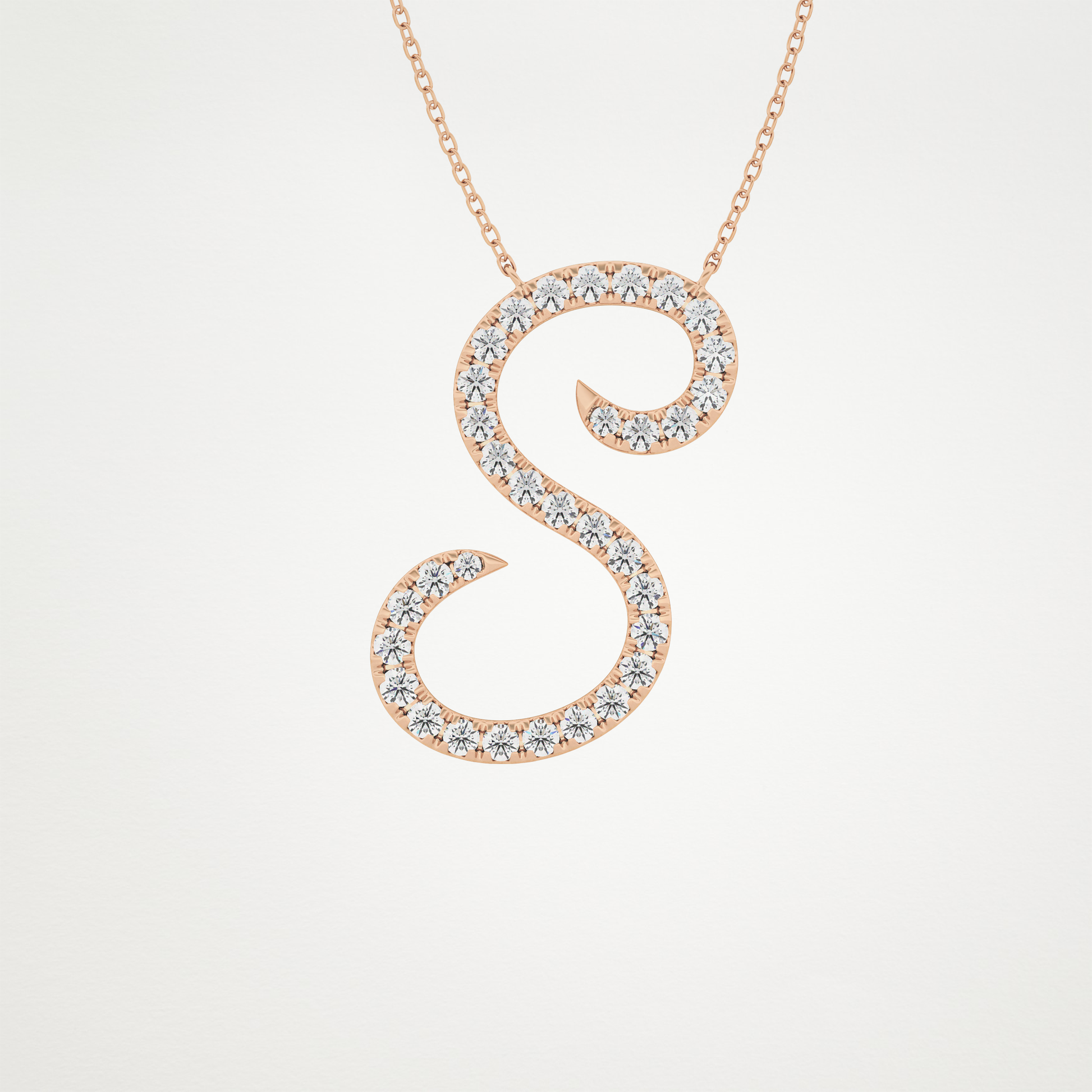 0.585 CT Moissanite S Shaped Necklace in 14K or 18K Solid Gold – DEF Color, VVS Clarity