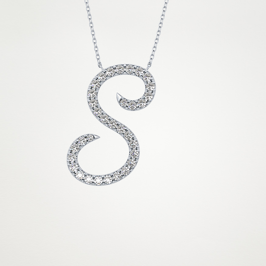 0.585 CT Moissanite S Shaped Necklace in 14K or 18K Solid Gold – DEF Color, VVS Clarity