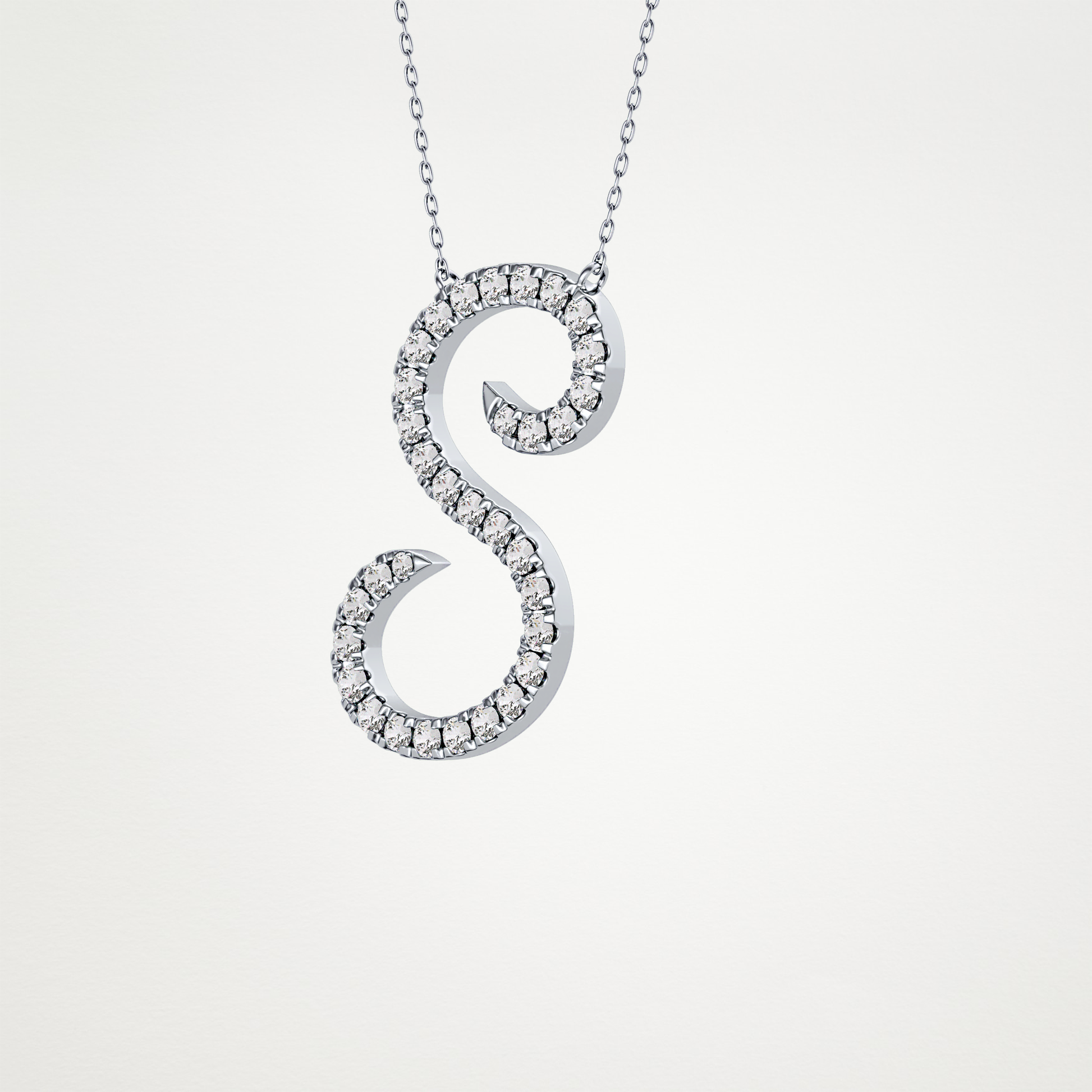 0.585 CT Moissanite S Shaped Necklace in 14K or 18K Solid Gold – DEF Color, VVS Clarity