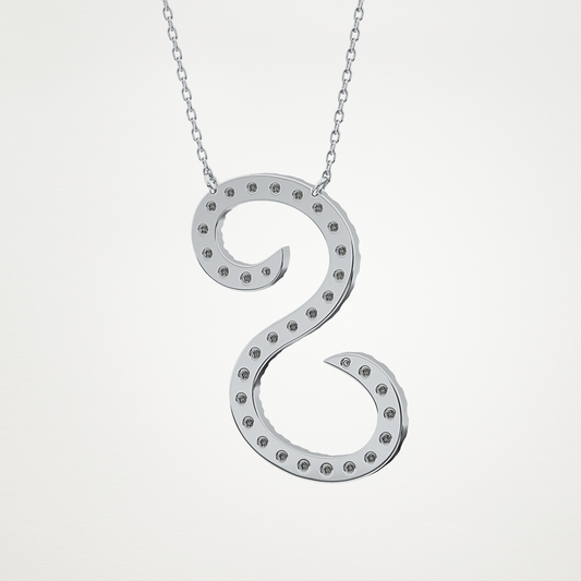 0.585 CT Moissanite S Shaped Necklace in 14K or 18K Solid Gold – DEF Color, VVS Clarity