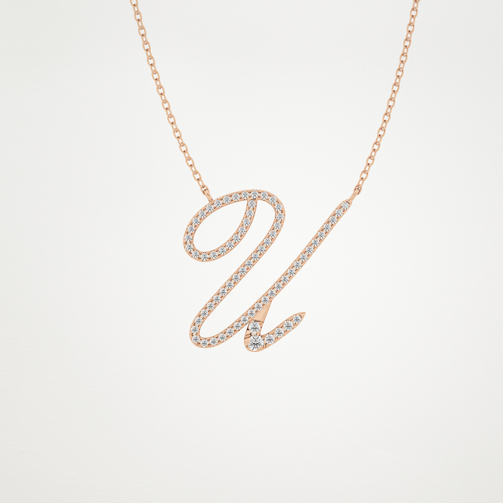 0.157 CT Moissanite U Shaped Necklace in 14K or 18K Solid Gold – DEF Color, VVS Clarity