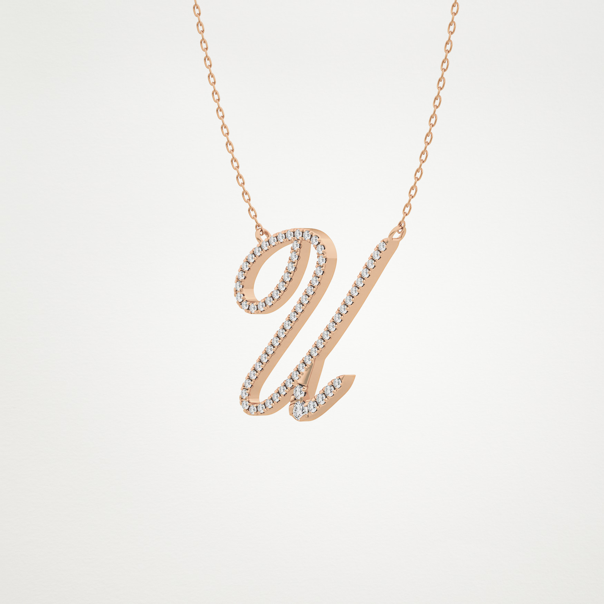 0.157 CT Moissanite U Shaped Necklace in 14K or 18K Solid Gold – DEF Color, VVS Clarity