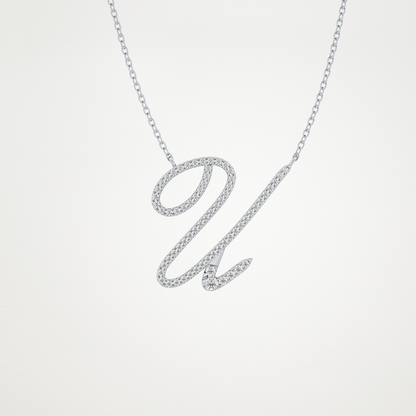 0.157 CT Moissanite U Shaped Necklace in 14K or 18K Solid Gold – DEF Color, VVS Clarity